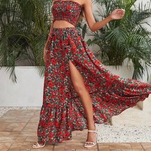 Two piece floral print set
